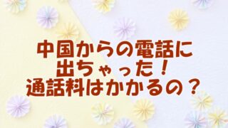 中国からの電話に出ちゃった！通話料はかかるの？