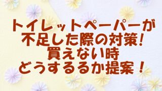 トイレットペーパーが不足した際の対策!買えない時どうするかの提案！