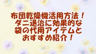 布団乾燥機活用方法！ダニ退治に効果的な袋の代用アイテムとおすすめ紹介！